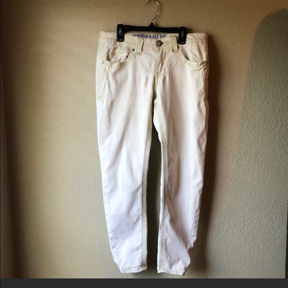 Hydraulic Vintage Early 2000’s Light Yellow Straight Leg Pants Juniors Sz 11/12